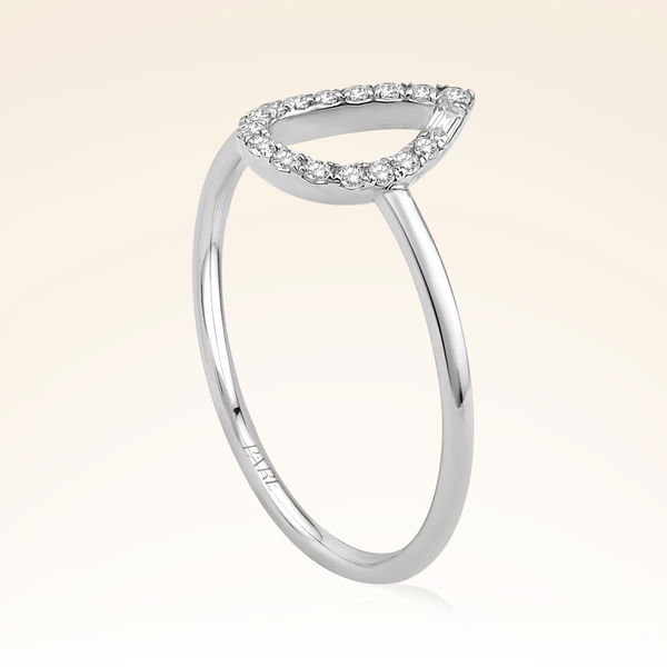 0,11 Karat Pırlanta Taşlı Damla Yüzük - Pare Pırlanta