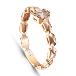 0,11 Karat Pırlantalı Baget Yüzük - PR01732 - 2