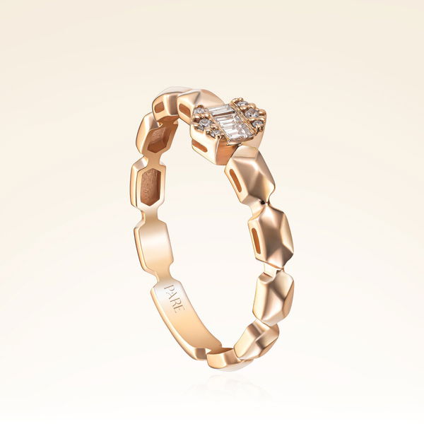 0,11 Karat Pırlantalı Baget Yüzük - Pare Pırlanta