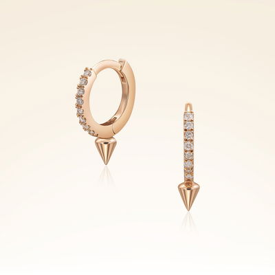 0,11 Karat Pırlantalı Halka Küpe - Pare Pırlanta