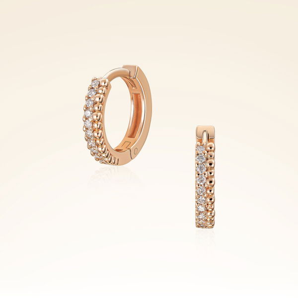 0,11 Karat Pırlantalı Halka Küpe - Pare Pırlanta