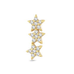 0,11 Karat Pırlanta Taşlı Üç Yıldız Piercing - P0004107 - 1