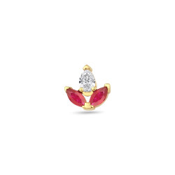 0,11 Karat Pırlantalı Yakut Piercing - P0004103 - 1