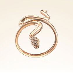 0,11 Karat Pırlantalı Yılan Yüzük - 1