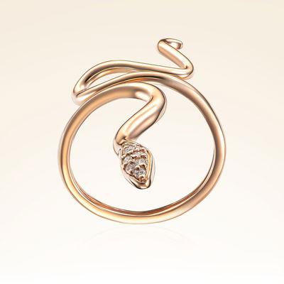 0,11 Karat Pırlantalı Yılan Yüzük - Pare Pırlanta