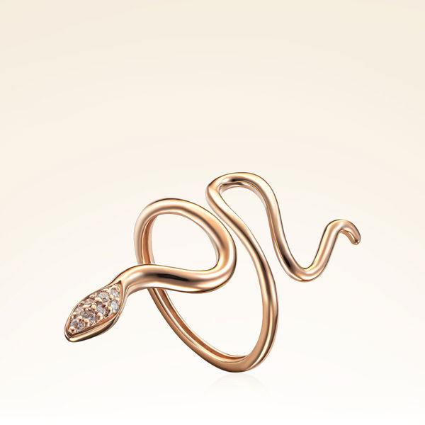 0,11 Karat Pırlantalı Yılan Yüzük - Pare Pırlanta