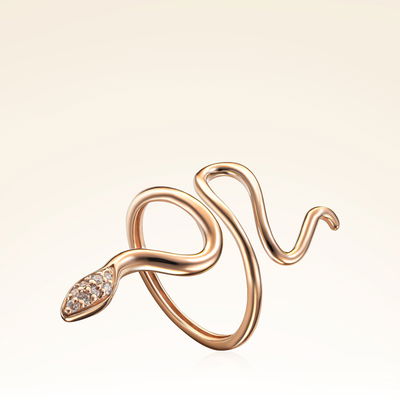 0,11 Karat Pırlantalı Yılan Yüzük - Pare Pırlanta