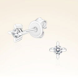 0,11 Karat Tektaş Pırlanta Küpe - 1