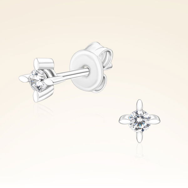 0,11 Karat Tektaş Pırlanta Küpe - Pare Pırlanta