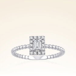 0,12 Karat Baget Pırlanta Yüzük - 1