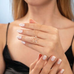 0,12 Karat Baget Yıldız Trend Kolye - 3