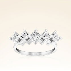 0,12 Karat Efektli Beştaş Pırlanta Yüzük - 1