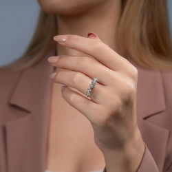 0,12 Karat Efektli Beştaş Pırlanta Yüzük - PR00982 - 3