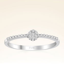 0,12 Karat Pırlanta Kolu Taşlı Coronet Yüzük - PR00347 - 1