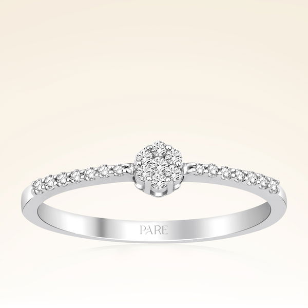 0,12 Karat Pırlanta Kolu Taşlı Coronet Yüzük - Pare Pırlanta