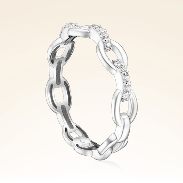 0,12 Karat Pırlanta Zincir Yüzük - Pare Pırlanta