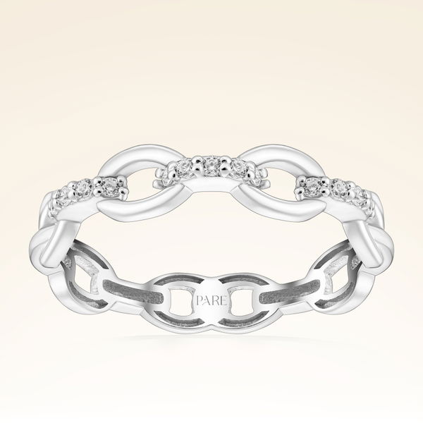 0,12 Karat Pırlanta Zincir Yüzük - Pare Pırlanta