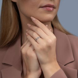 0,12 Karat Pırlanta Zincir Yüzük - PR00686 - 3
