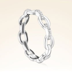 0,12 Karat Pırlanta Zincir Yüzük - 2