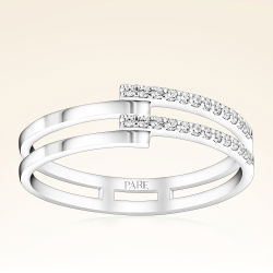 0,12 Karat Pırlanta İki Sıralı Yüzük - PR00421 - 1