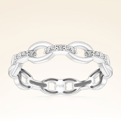 0,12 Karat Pırlanta Zincir Yüzük - PR00686 - Pare Pırlanta