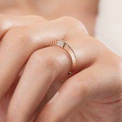 0,12 Karat Pırlanta Rose Trend Yüzük - 6