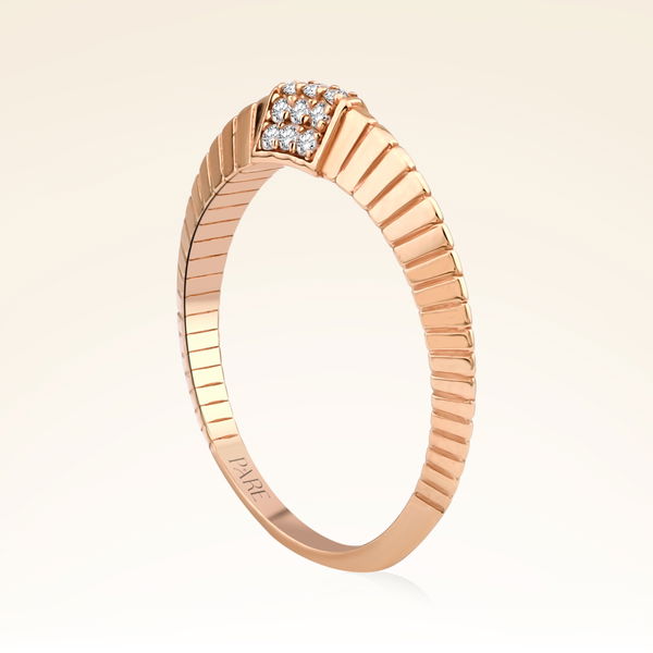 0,12 Karat Pırlanta Rose Trend Yüzük - Pare Pırlanta