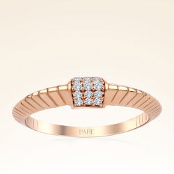 0,12 Karat Pırlanta Rose Trend Yüzük - 1