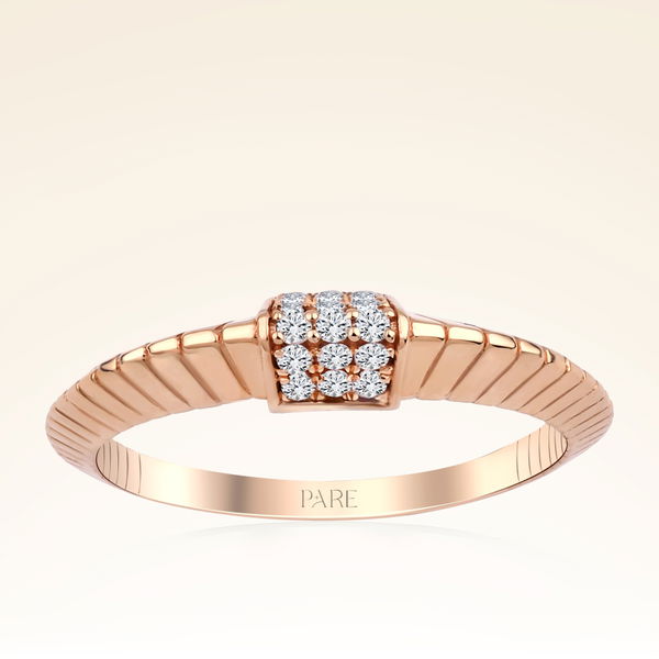 0,12 Karat Pırlanta Rose Trend Yüzük - Pare Pırlanta