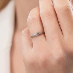 0,12 Karat Minimal Pırlanta Yüzük - 5