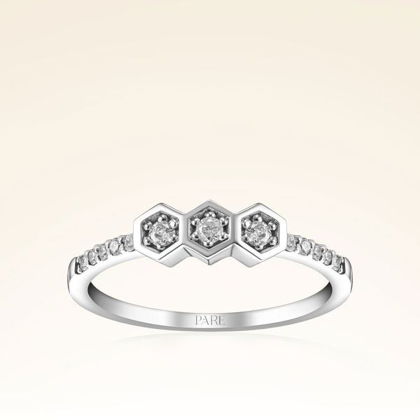 0,12 Karat Pırlanta Taşlı Trend Yüzük - Pare Pırlanta