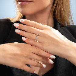 0,12 Karat Pırlanta Taşlı Trend Yüzük - 3