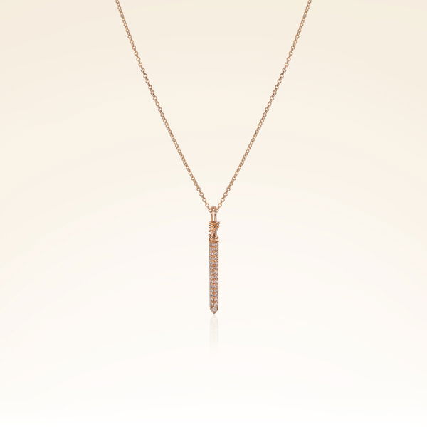 0,12 Karat Pırlantalı Rose Trend Kolye - Pare Pırlanta