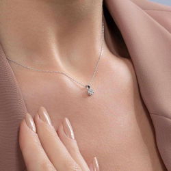 0,12 Karat Tektaş Pırlanta Kolye - 2