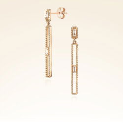 0,13 Karat Baget Pırlanta Küpe - 1