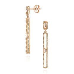 0,13 Karat Baget Pırlanta Küpe - PR01444 - 1