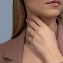 0,13 Karat Baget Pırlanta Yüzük - PR00040 - 3