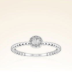 0,13 Karat Baget Pırlanta Yüzük - 1