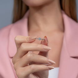0,13 Karat Baget Pırlanta Yüzük - PR00040 - 5