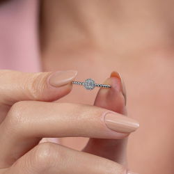 0,13 Karat Baget Pırlanta Yüzük - PR00040 - 6
