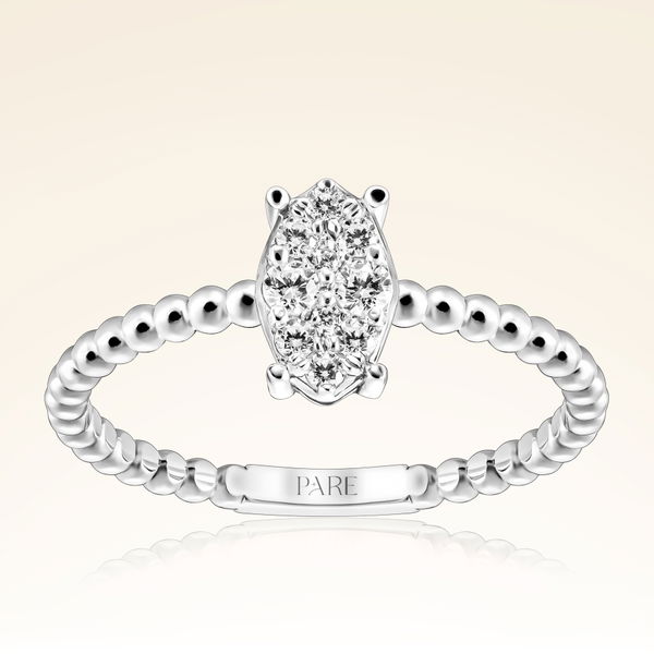 0,13 Karat Fantezi Pırlanta Oval Yüzük - Pare Pırlanta