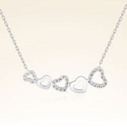 0,13 Karat Kalp Fantezi Pırlanta Kolye - 1