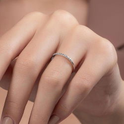 0,13 Karat Pırlanta Yarımtur Yüzük - PR00766 - 4