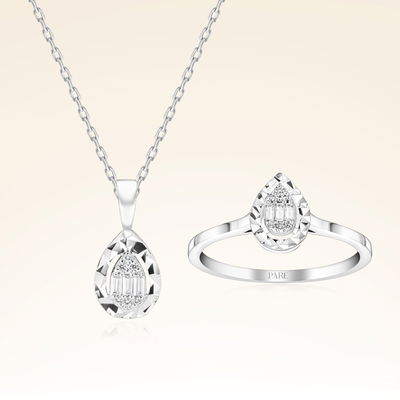 0,13 Karat Pırlantalı Baget Set - Pare Pırlanta