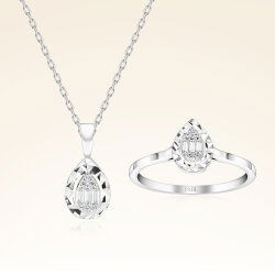 0,13 Karat Pırlantalı Baget Set - 1