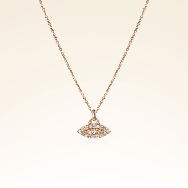 0,13 Karat Pırlantalı Göz Trend Kolye - Pare Pırlanta