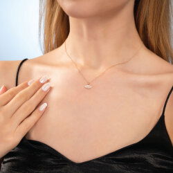 0,13 Karat Pırlantalı Göz Trend Kolye - 2