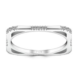 0,13 Karat Pırlantalı Kare Trend Yüzük - 1
