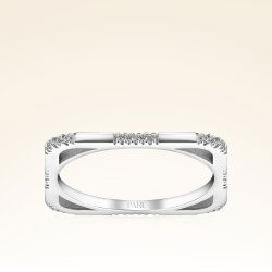 0,13 Karat Pırlantalı Kare Trend Yüzük - 1