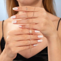 0,13 Karat Pırlantalı Rose Trend Kolye - 3